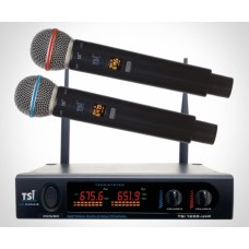 MICROFONE SEM FIO DUPLO TSI 1200 UHF 96 CANAIS